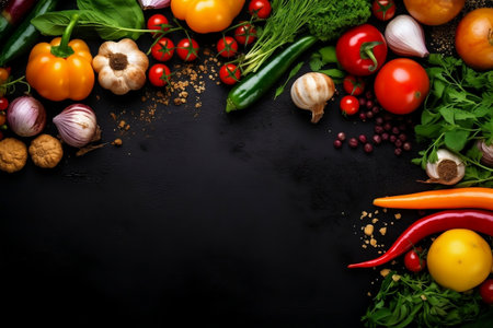 Cooking Ingredients, Food Cooking Background Generative AIの素材