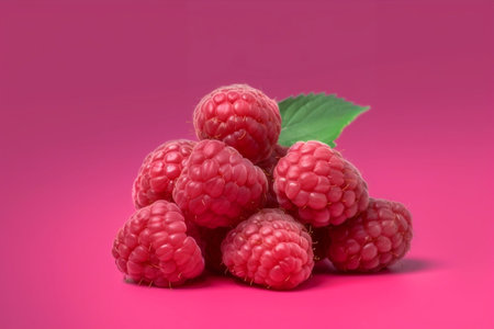 Raspberries on Gradient Background Generative AIの素材