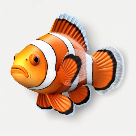 Clownfish A Marine Animal from the Ocean Isolated on a White Background Generative AIの素材