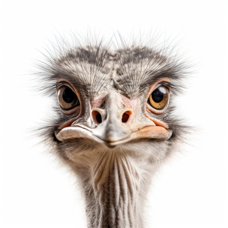 Ostrich Face Shot Isolated on Transparent Background Generative AIの素材
