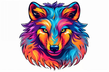 Artistic Arctic Wolf An Epic and Unique Animal Mascot Generative AIの素材