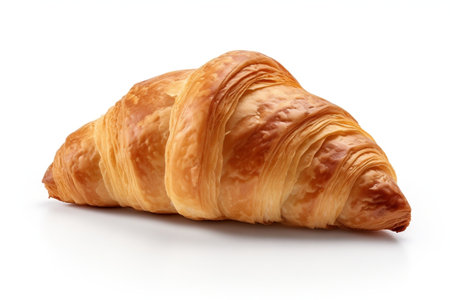 Croissant on a White Background Generative AIの素材