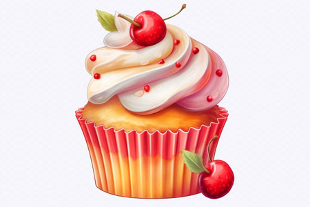 Cupcake on a White Background Generative AIの素材