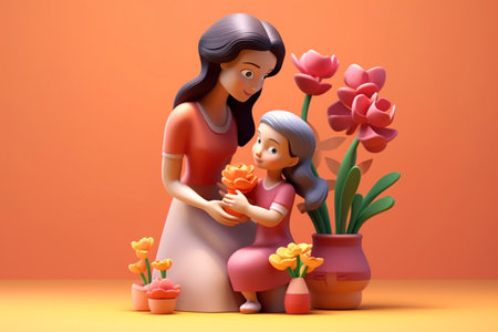 Mother and child for Mother's Dayの素材