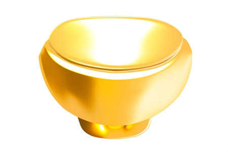 Gold Toilet Bowl Isolated on White Background Generative AIの素材