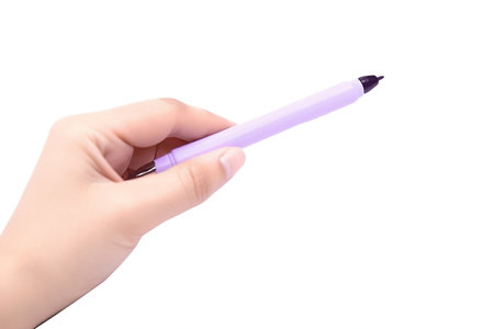 Hand Writing with a Ballpen Isolated on White Background Generative AIの素材