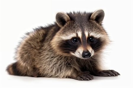 Raccoon on White Background Generative AIの素材