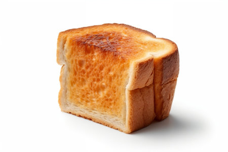 Slice of Bread Toast on White Background Generative AIの素材