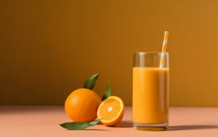 Embracing Minimalist Orange Smoothie Generative AIの素材