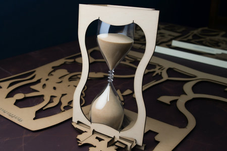 White Background Hourglass Time Passing Symbol Generative AIの素材