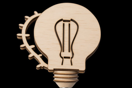 Illuminated Light Bulb White Background Generative AIの素材