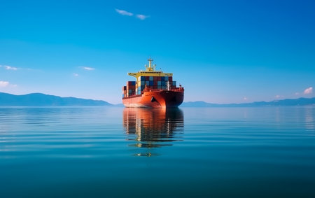 Cargo Ship Container Transport Generative AIの素材