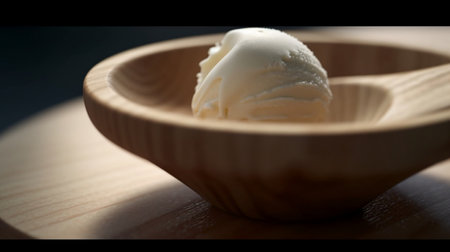 Vanilla Ice Cream Closeup in Minimalist Style Generative AIの素材