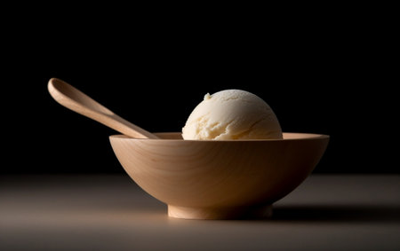 Vanilla Ice Cream Closeup in Minimalist Style Generative AIの素材