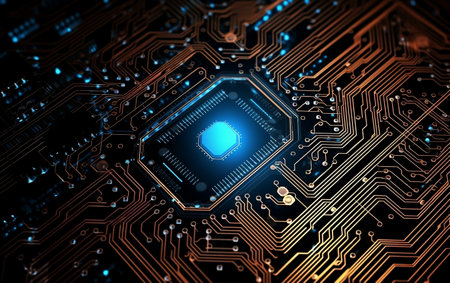 A neon light letter in a dark background Generative AIの素材