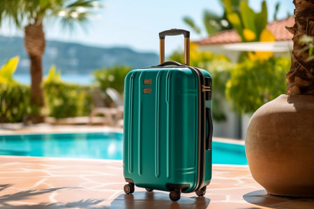 A luxurious vacation travel suitcaseの素材