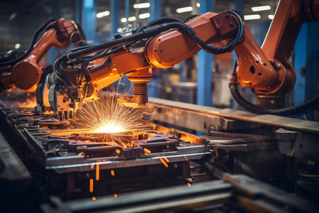 Automotive Welding by Industrial Robots Generative AIの素材