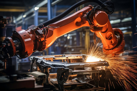 Automotive Welding by Industrial Robots Generative AIの素材