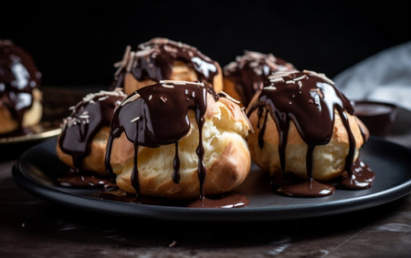 Cream puffs with chocolateの素材