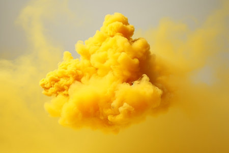 Yellow Cloud Like Smoke Background Generative AIの素材