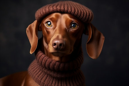 Dog Portrait Stylish Sweater Swearer Generative AIの素材