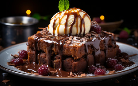 Chocolate brownie Generative AIの素材