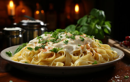 Fettuccine Alfredo Generative AIの素材