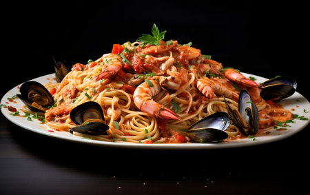 Spaghetti seafood Generative AIの素材
