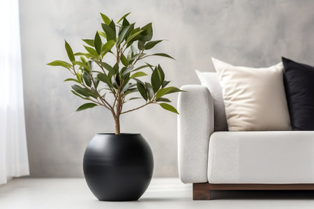 A potted plant sitting on top of a wooden tableの素材