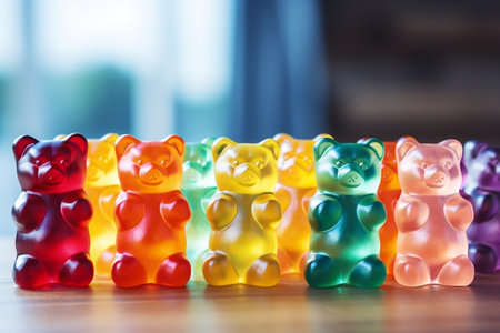 Gummy Bears Arranged on Tableの素材