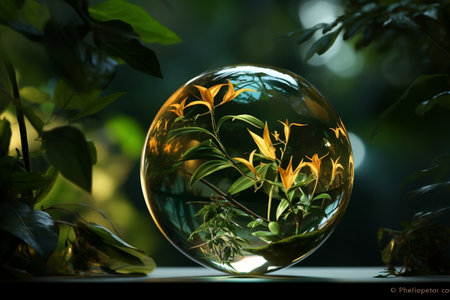 Enchanting Lilly Dragon in Glass Sphereの素材