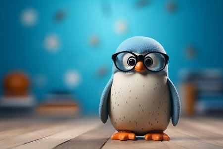 Penguin with Glasses and Blue Hatの素材
