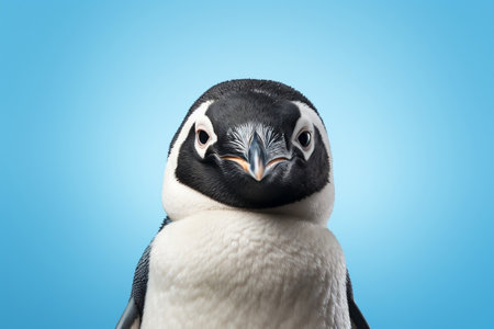 Penguin on Blue Backgroundの素材