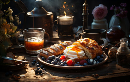 Morning breakfast with coffeeの素材