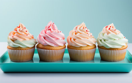 Different collection of Cupcakes with Vibrant Generative AIの素材