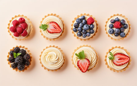 Vanilla Cream Tartlets Generative AIの素材