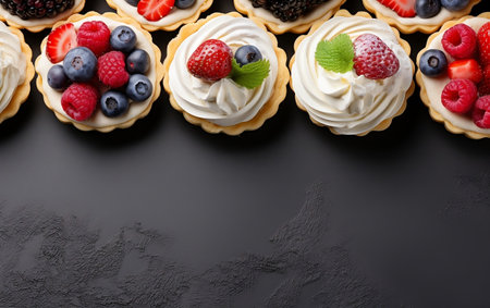 Vanilla Cream Tartlets Generative AIの素材