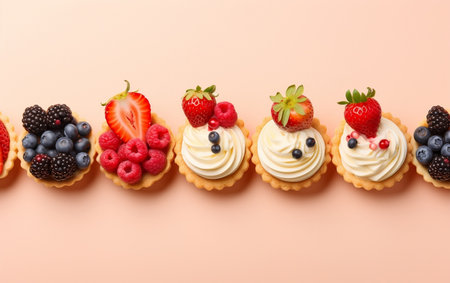 Vanilla Cream Tartlets Generative AIの素材