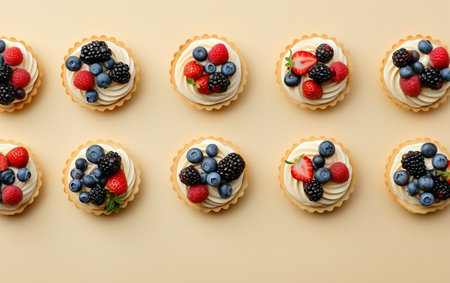 Vanilla Cream Tartlets Generative AIの素材