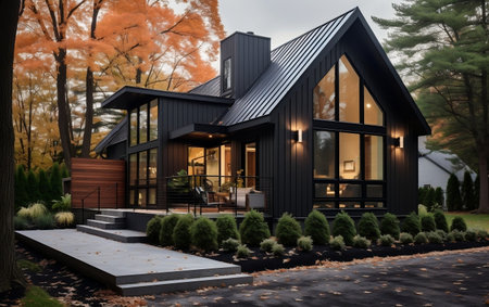 Striking Monochrome Metal Home Generative AIの素材