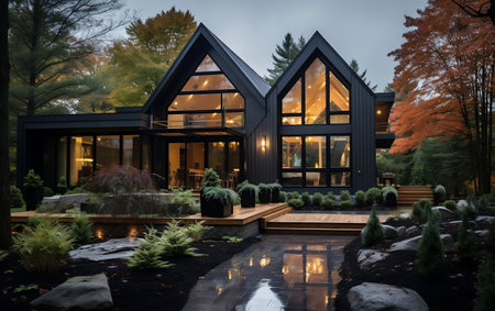 Striking Monochrome Metal Home Generative AIの素材