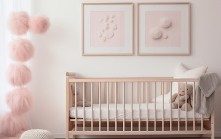 White Woole Blanket with Pastel Pink Background. Generative AIの素材