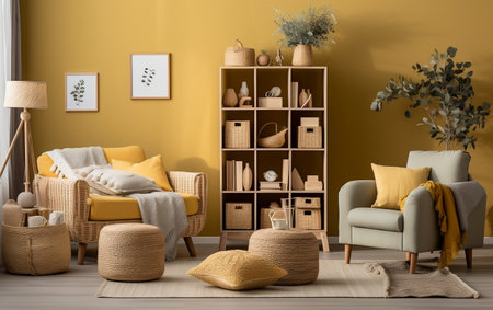 Beautiful living room. Generativeの素材