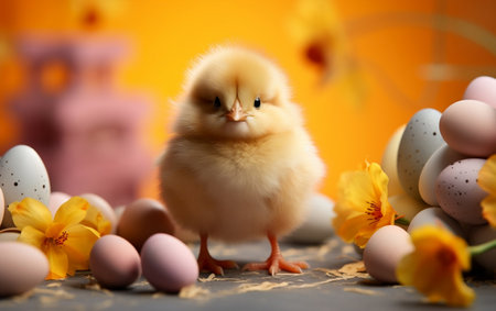 Chicken on Colorful Background Generative AIの素材