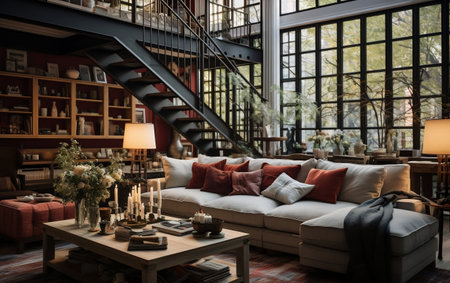 Interior Design for the Living Room Generative AIの素材