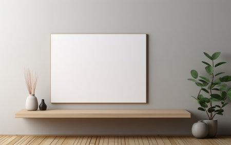 Apartment White Furniture and Vacant Wall Generative AIの素材