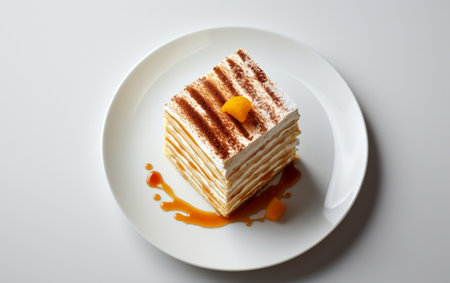 Top View Snapshot of a Slice of Layered Cake Generative AIの素材