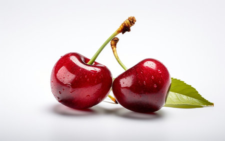 Cherry on white background AIの素材