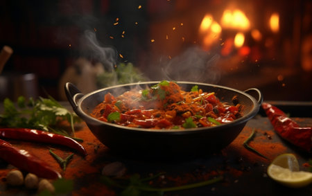 Masala Chicken Indian dish AIの素材