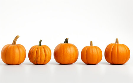 Pumpkins on white background AIの素材